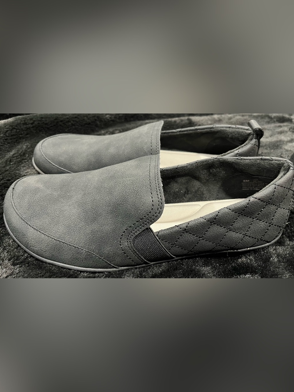 J Sport Women's Quilted Slip-On Flats in black